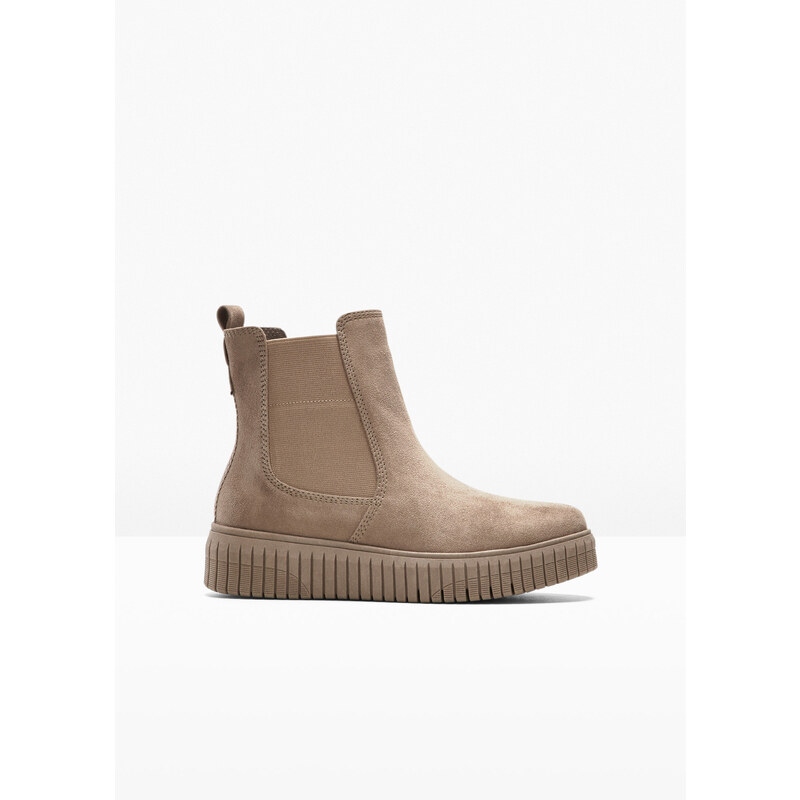 bonprix Čizmy Chelsea značky Jana s pohodlnou šírkou, farba hnedá 46201863