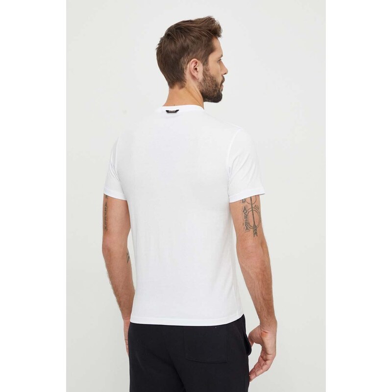 Bavlnené tričko Napapijri S-Canada pánske, biela farba, vzorovaný, NP0A4HQM0021