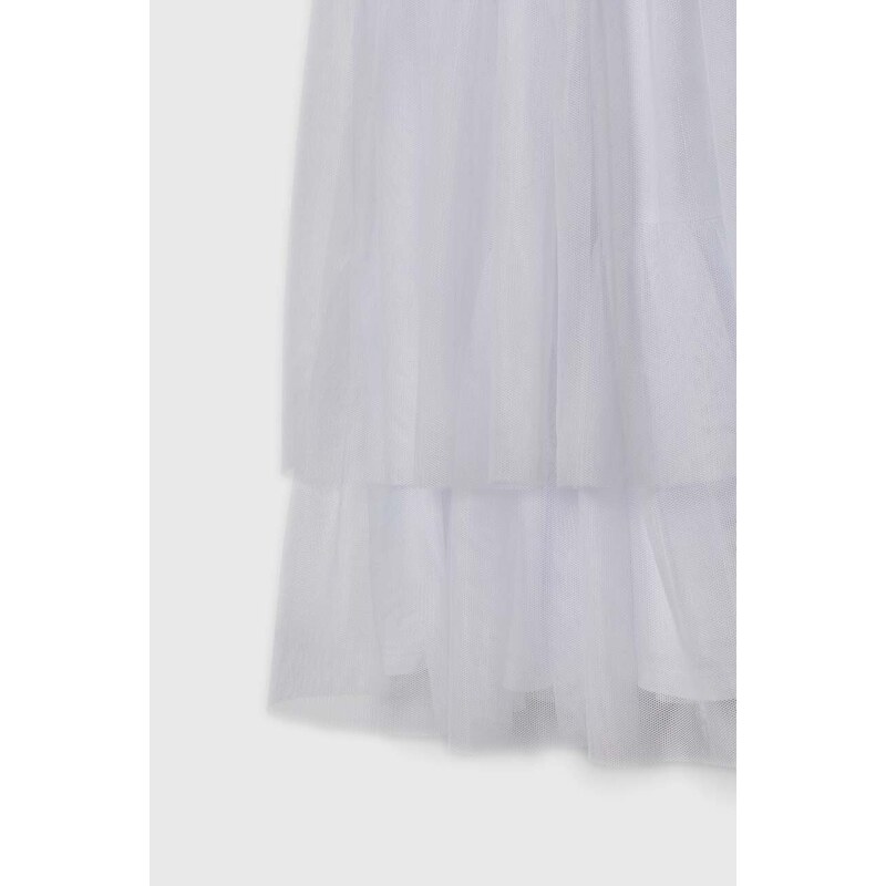 Dievčenské šaty Guess biela farba, mini, áčkový strih