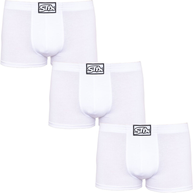 3PACK pánske boxerky Styx klasická guma biele (3Q1061) 48516385