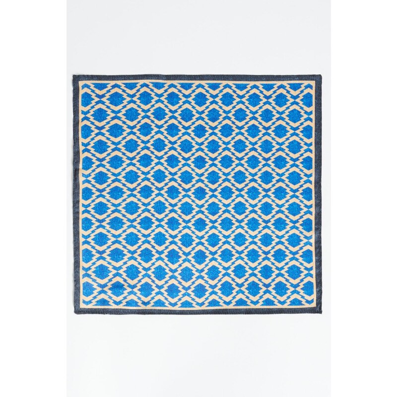 ALTINYILDIZ CLASSICS Men's Blue-beige Patterned Handkerchief