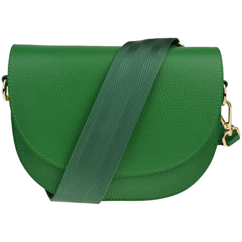 Zelená kožená talianska crossbody kabelka Ramona Verde s prídavným 48517346
