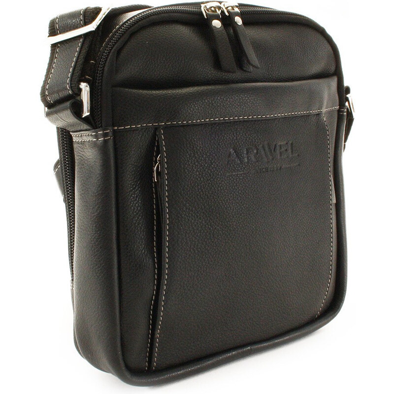 Arwel Pánsky kožený zipsový crossbag | čierna 215-8913-60 PDM 66101601