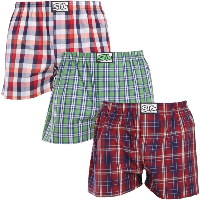 3PACK pánske trenky Styx klasická guma viacfarebné (3A20246) 48528077
