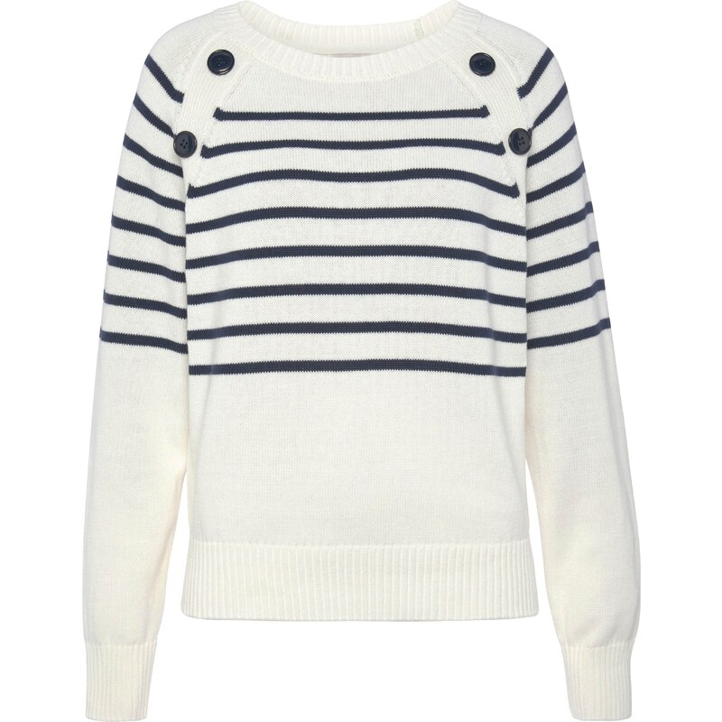 VIVANCE Sveter krémová / námornícka modrá 54266507