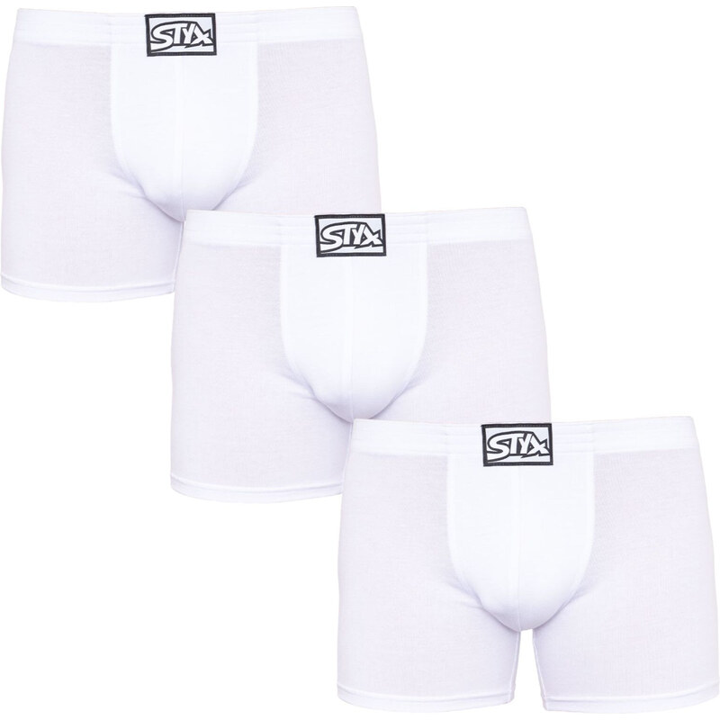 3PACK pánske boxerky Styx long klasická guma biele (3F1061) 48535851