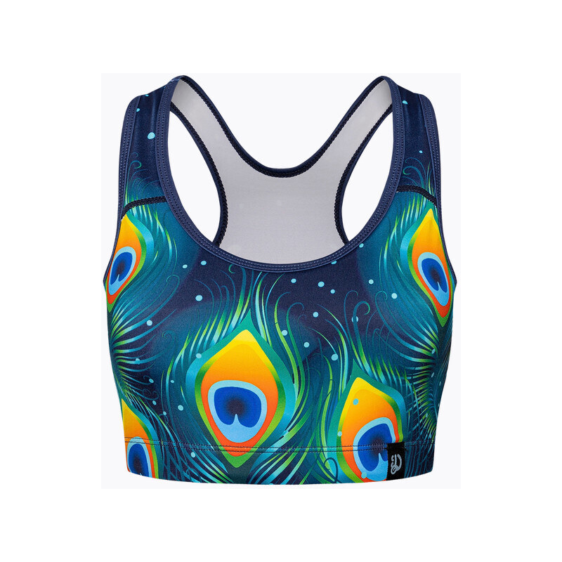 Veselá dámska športová podprsenka Dedoles Pávie pierka (D-W-AW-SB-C-C 61232892