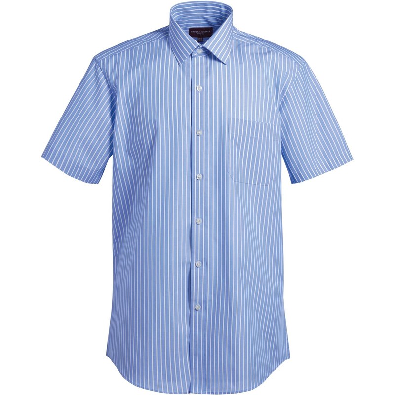 Prúžkovaná pánska košeľa Roccella Classic Fit krátky rukáv Brook Taverner Easy Care