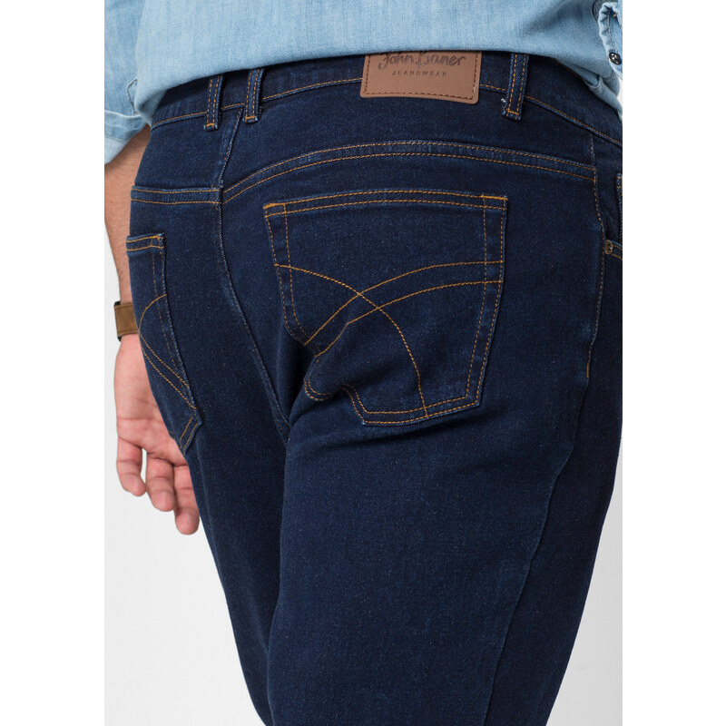 bonprix Strečové džínsy Classic Fit, Straight, farba modrá