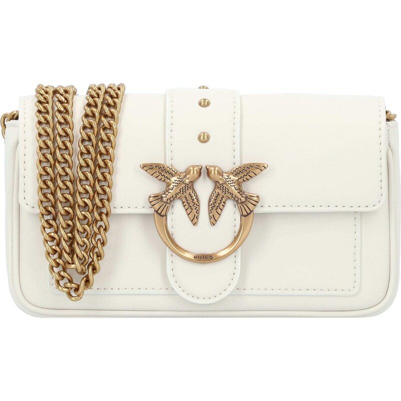 PINKO Taška cez rameno Love One zlatá / biela 61805079