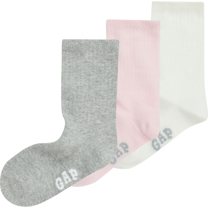 GAP Ponožky sivá melírovaná / svetlozelená / ružová