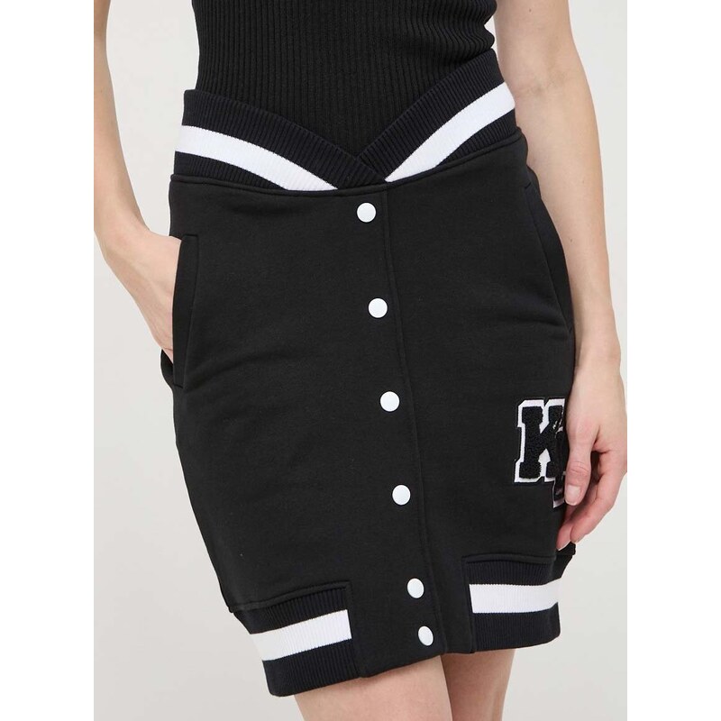 Sukňa Karl Lagerfeld čierna farba, mini, puzdrová