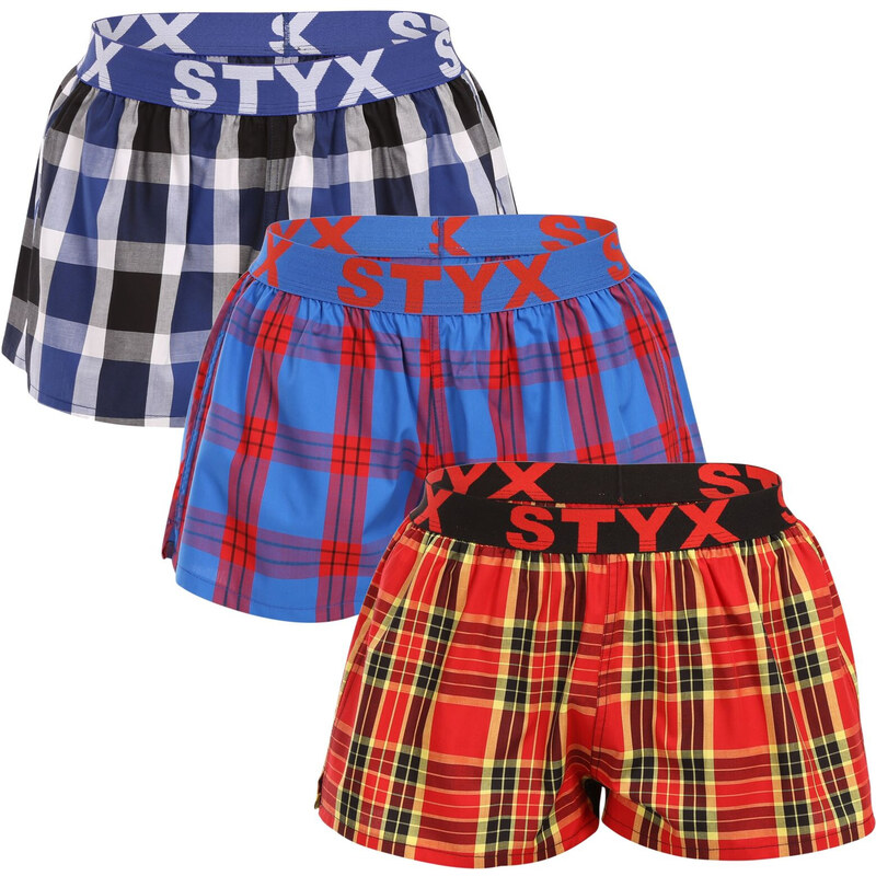 3PACK dámske trenky Styx športová guma viacfarebné (3T10469) 48556346