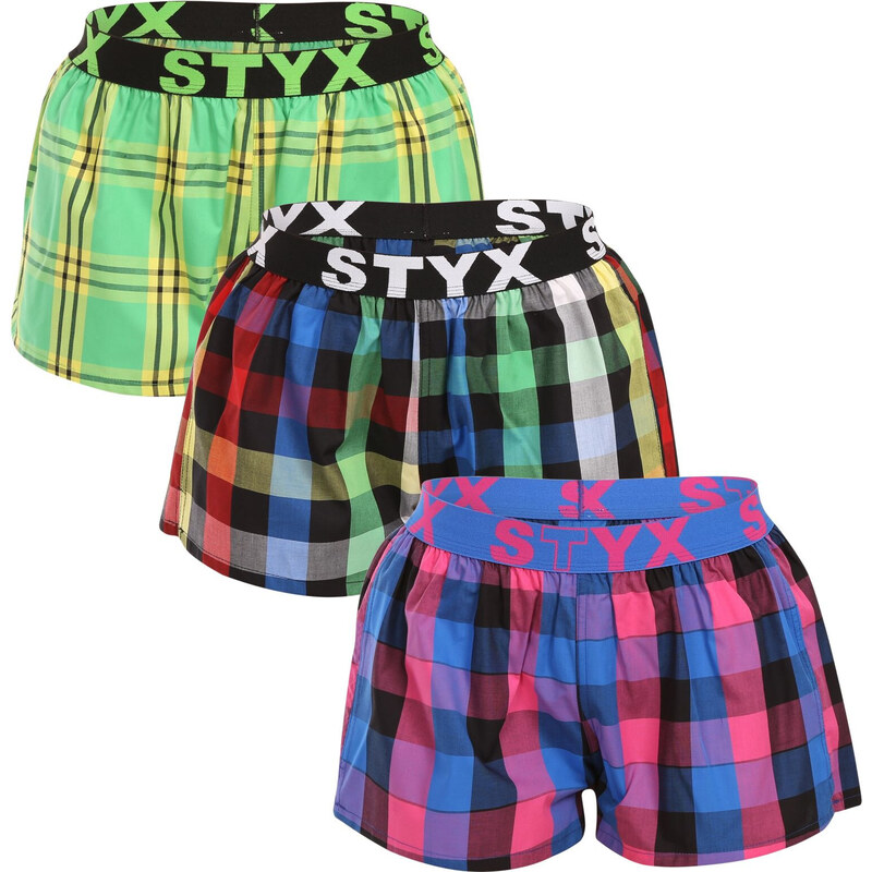 3PACK dámske trenky Styx športová guma viacfarebné (3T10812) 48556347