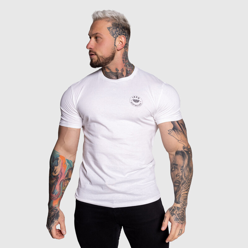 Pánske športové tričko Iron Aesthetics Circle, biele 48568094