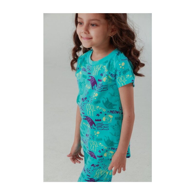 Dievčenské pyžamo Winkiki - krátky rukáv, dlhé nohavice Cool Cat - 48977365