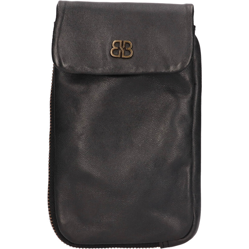 Dámska kožená kabelka na telefón a doklady Bellicci Dorett - čierna 49199276