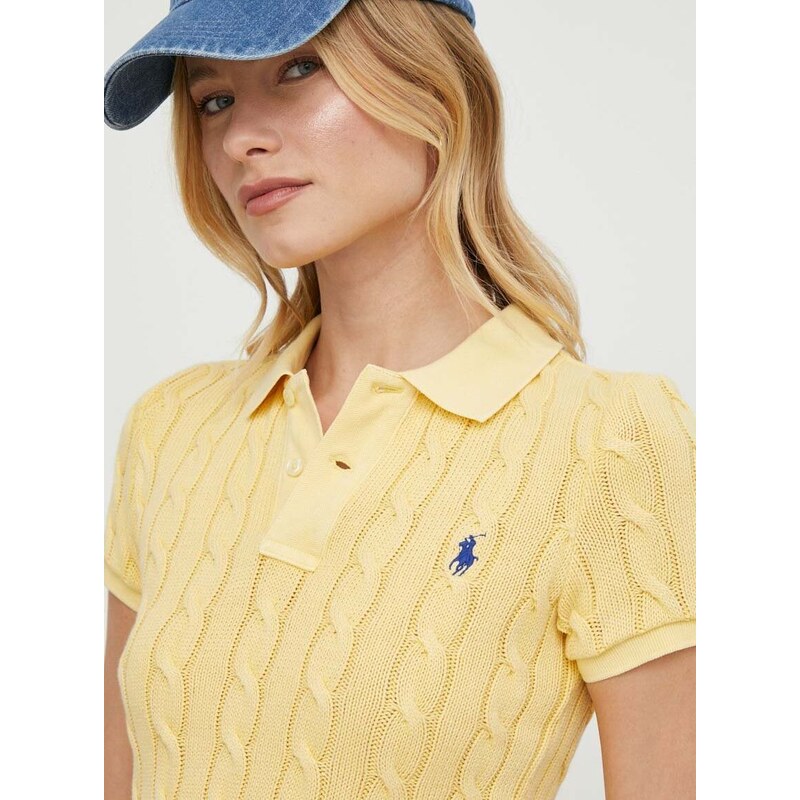 Bavlnené polo tričko Polo Ralph Lauren žltá farba,211943010