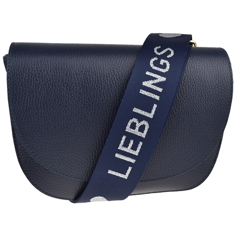 Modrá kožená talianska crossbody kabelka Ramona Blu s prídavným pruhom 48615548