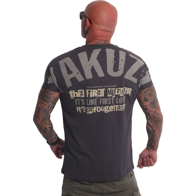 Yakuza tričko pánske FIRST LOVE TSB 23029 anthracit