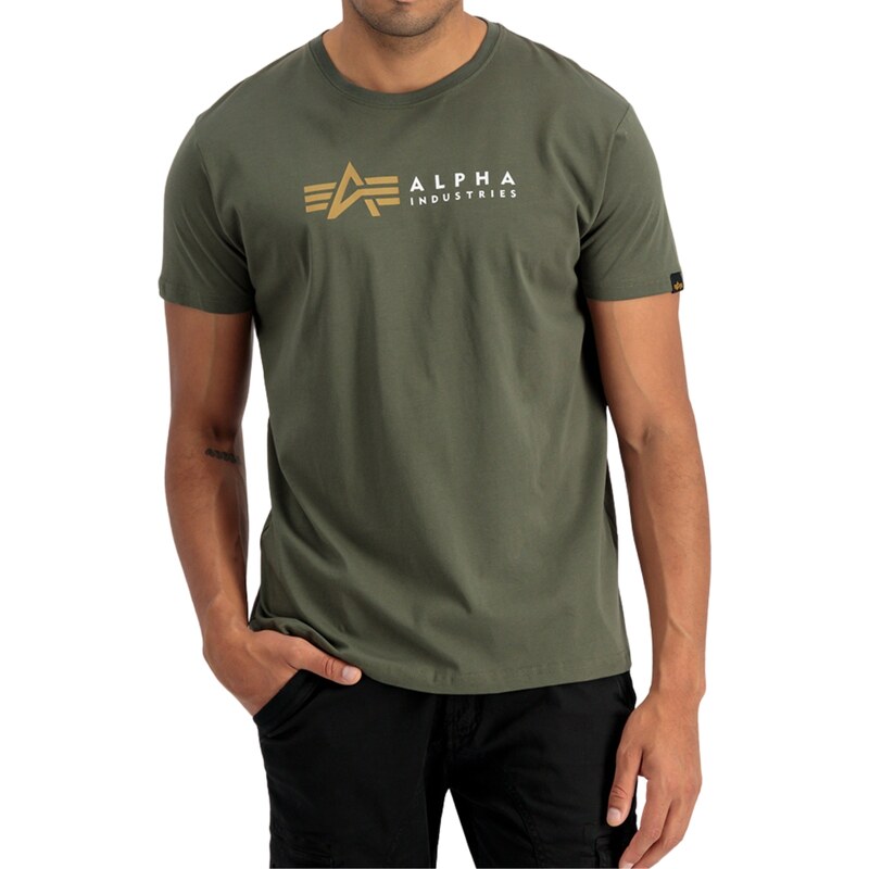Alpha Industries LABEL T tričko pánske dark olive