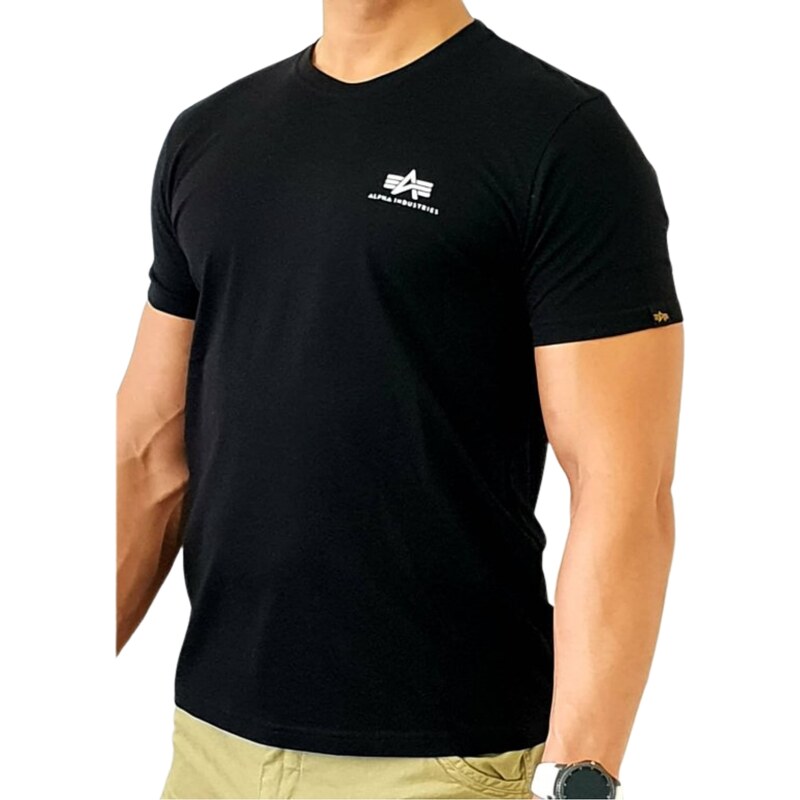 Alpha Industries Basic T Small logo Black tričko pánske