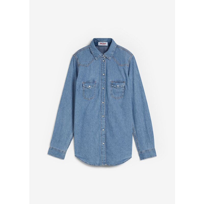 bonprix Džínsová košeľa, farba modrá 66615322