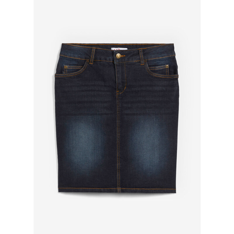 bonprix Strečová džínsová sukňa, farba modrá, rozm. 50