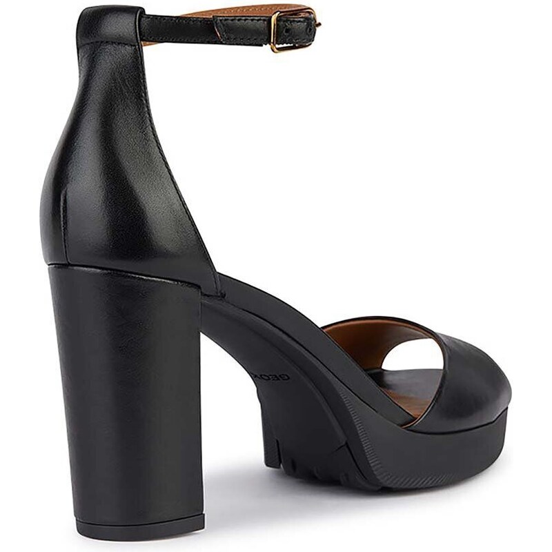 Kožené sandále Geox D WALK PLEASURE 85S čierna farba, D45B6D 00043 C9999
