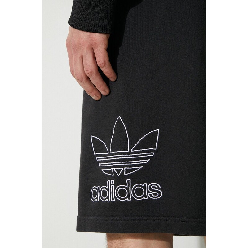Bavlnené šortky adidas Originals Adicolor Outline Trefoil čierna farba, IU2370