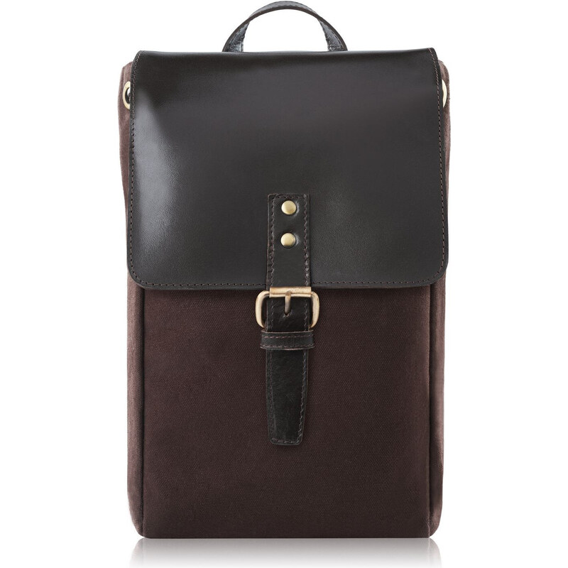 PAOLO PERUZZI Dámsky Vintage batoh z plátna a pravej kože SI-04-BR | 48640437
