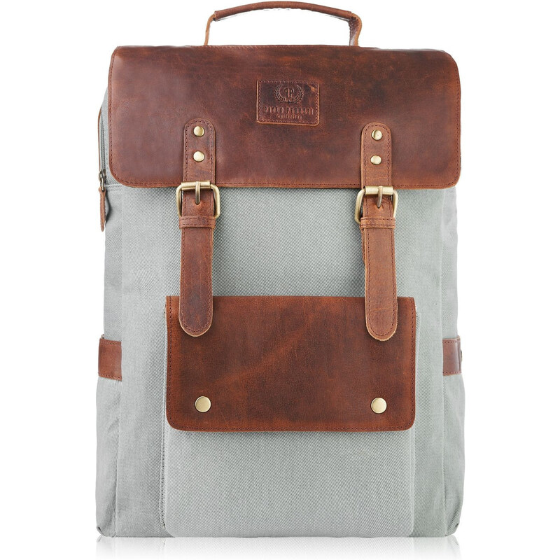 PAOLO PERUZZI Pánsky batoh na notebook SI-03-BU | šedá SI-03-BU 48640442