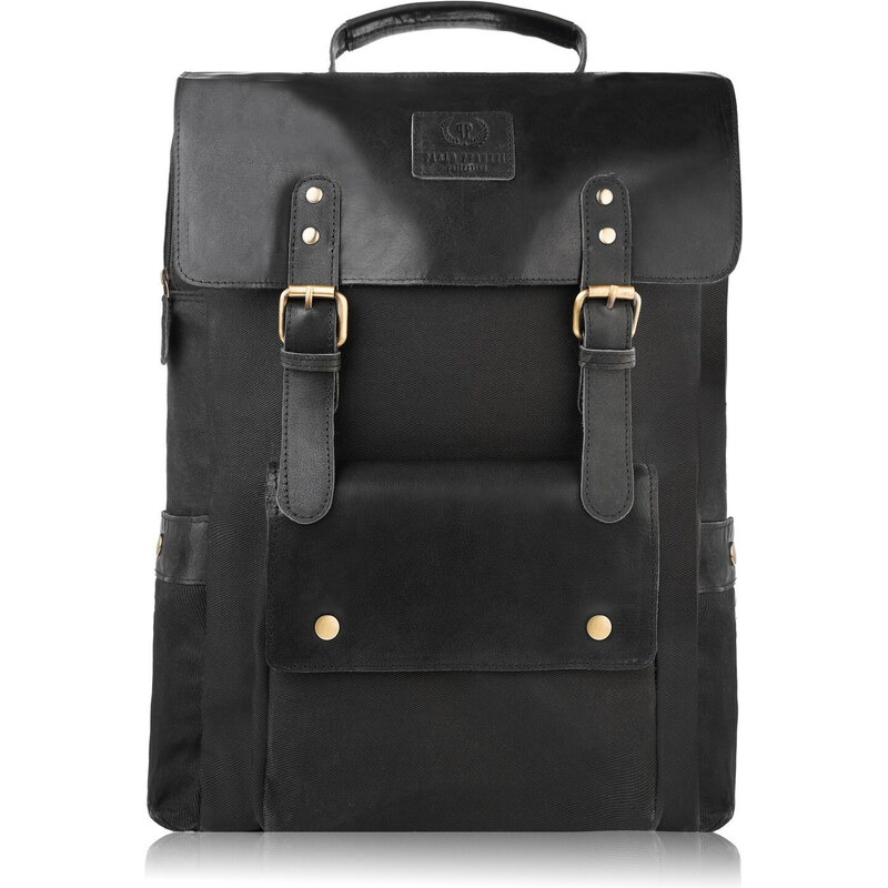 PAOLO PERUZZI Pánsky batoh na notebook SI-03-BL | čierna SI-03-BL 52169728