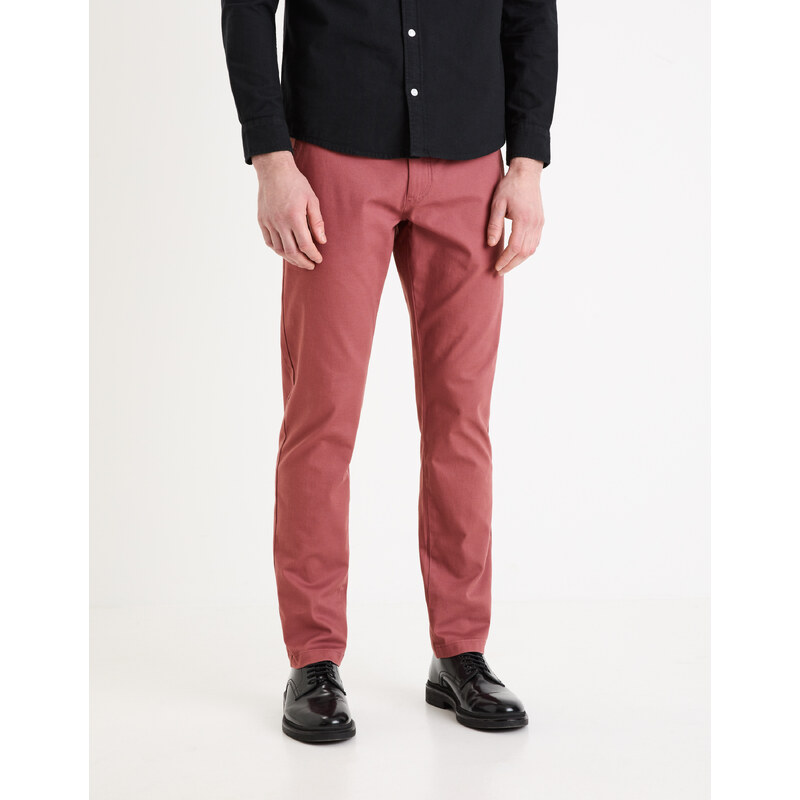 Vínové pánske chino nohavice Celio Tocharles 66860856