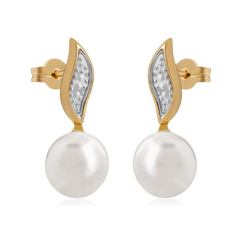 Brilio Elegantné bicolor náušnice zo zlata 14/230.822/3P 66591510