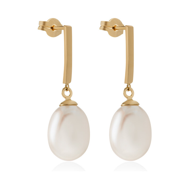 Brilio Elegantné zlaté náušnice s perlami 14/467.701/3P 66585972