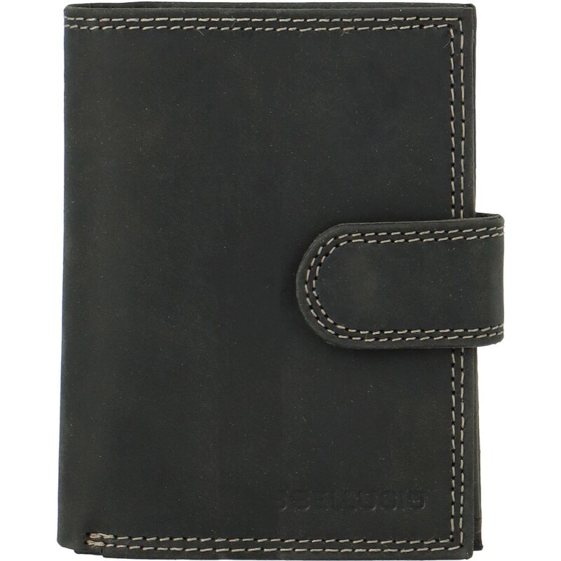 Pánska kožená peňaženka čierna - Bellugio Leonidas čierna 48680810