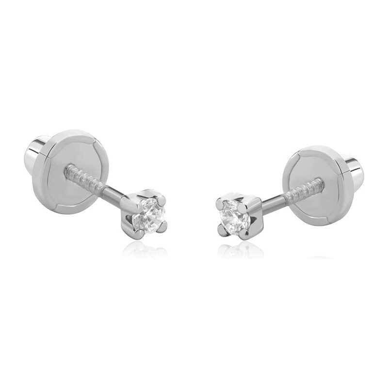 Brilio Elegantné náušnice z bieleho zlata so zirkónmi 14/816.501/17ZIR 66582049