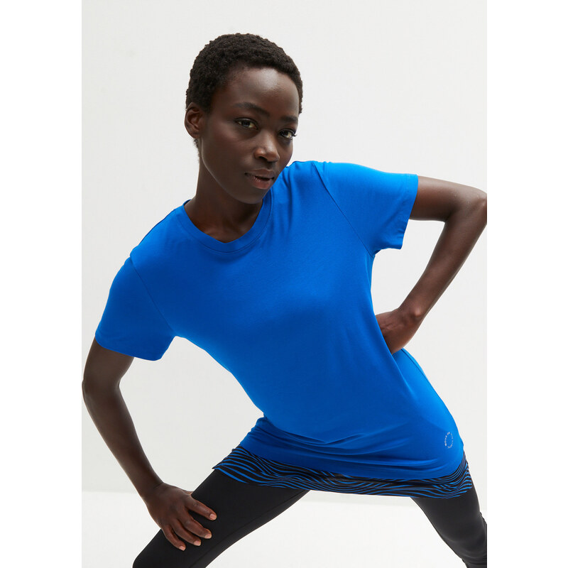 bonprix Športové dlhé tričko, 2v1 vzhľad, farba modrá 48373895