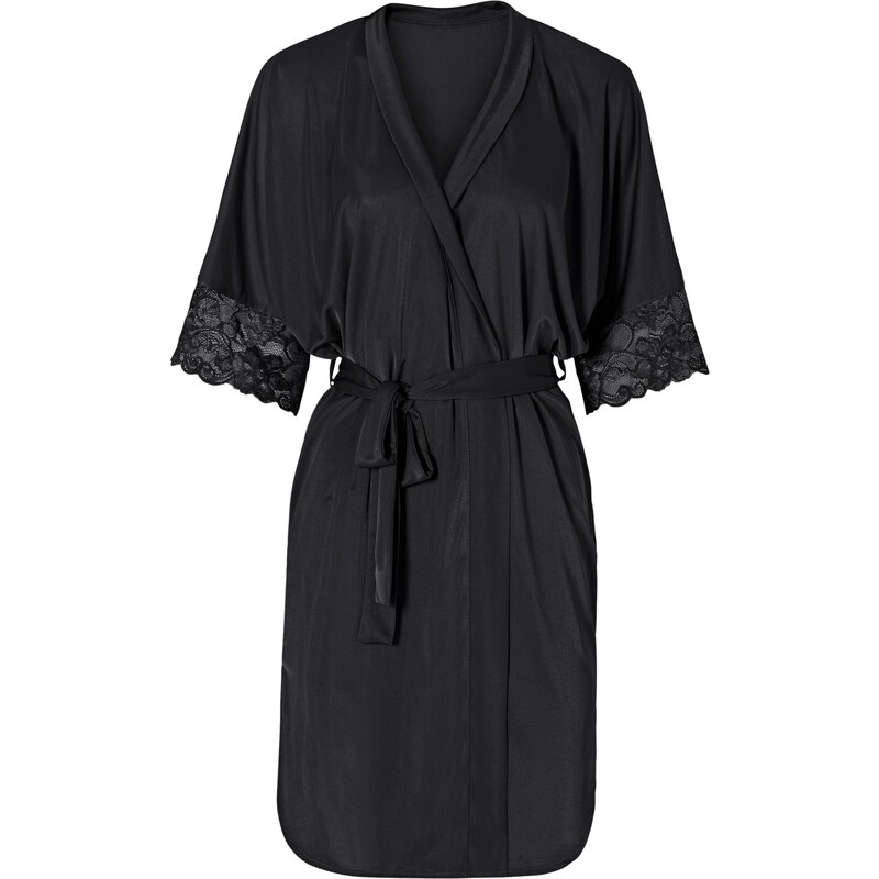 bonprix Saténové kimono, farba čierna 44733854