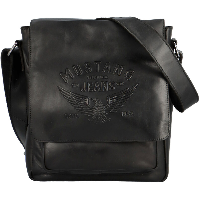Kožená pánska taška čierna - Mustang Valetia čierna 56864787