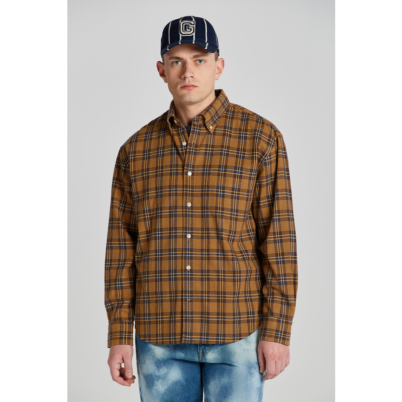 KOŠEĽA GANT REL TEXTURE CHECK SHIRT CORAL APRICOT 47308555
