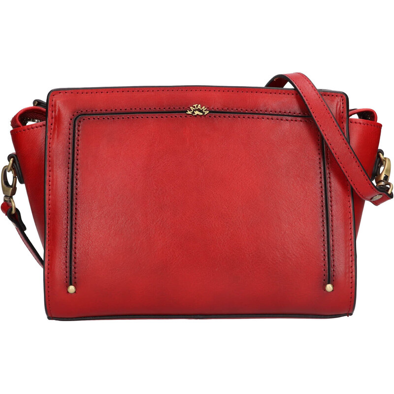 Kožená dámska crosbody kabelka Katana Didia - červená 48690159