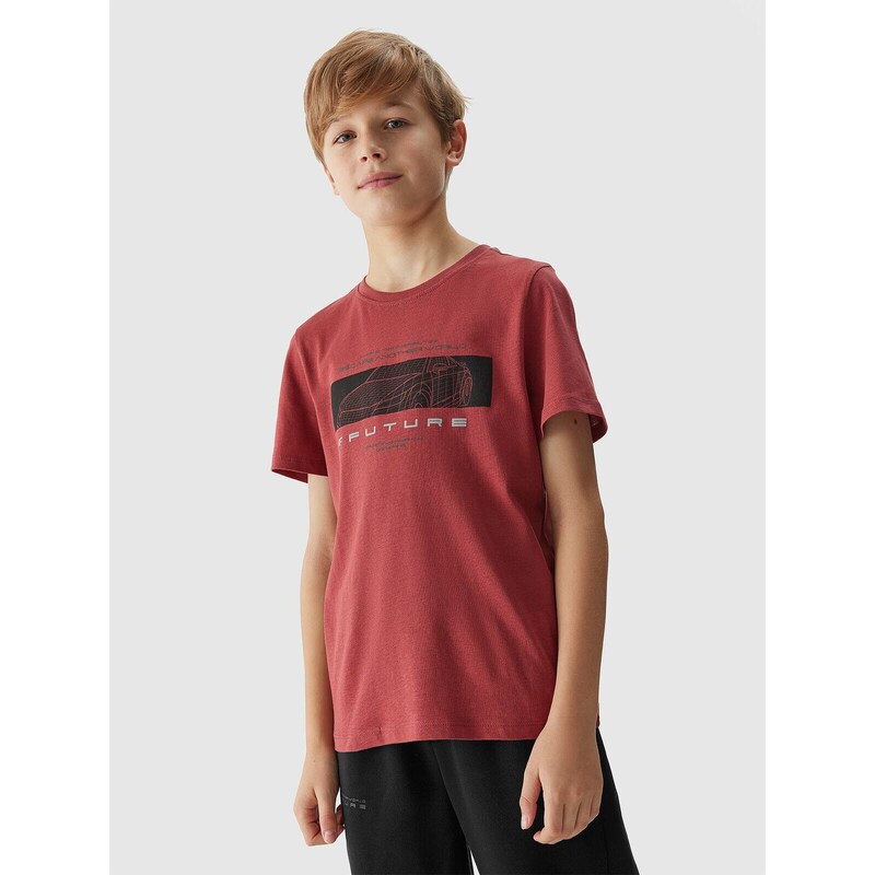 4F Chlapčenské tričko s potlačou - červené