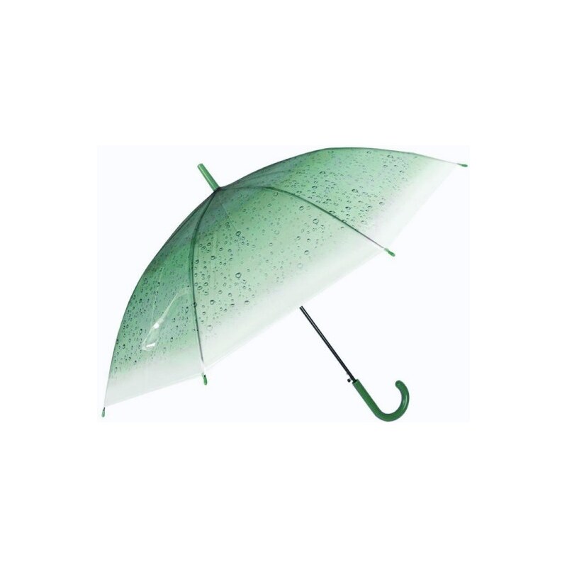 Palicový dáždnik - kvapky vody (zelená)