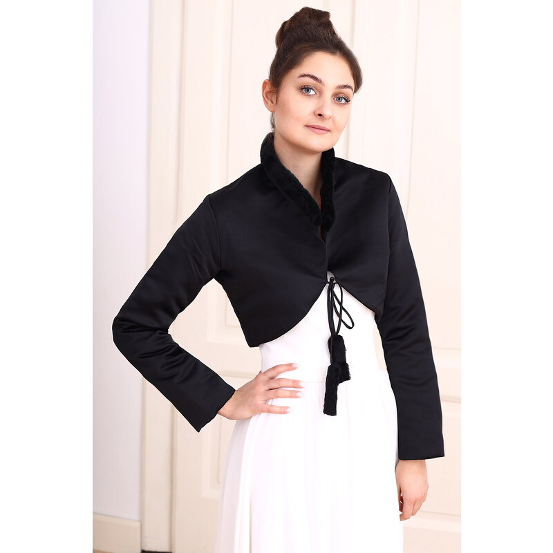 Glara Hrejivé saténové bolerko 60121548