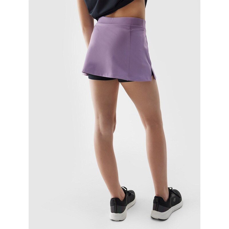 4F Dievčenská športová sukňa 2-v-1 - fialová
