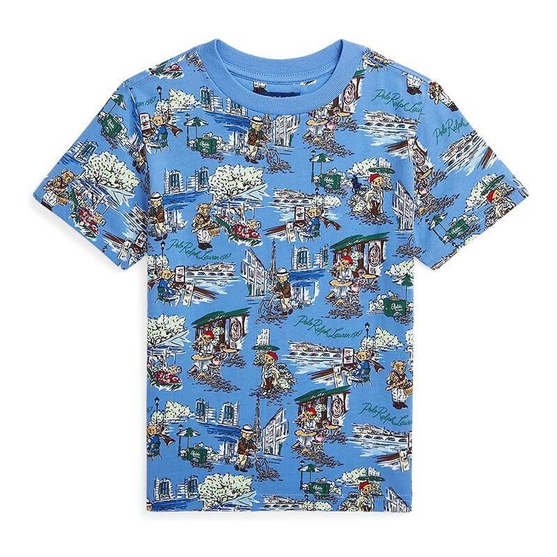 Detské bavlnené tričko Polo Ralph Lauren s potlačou