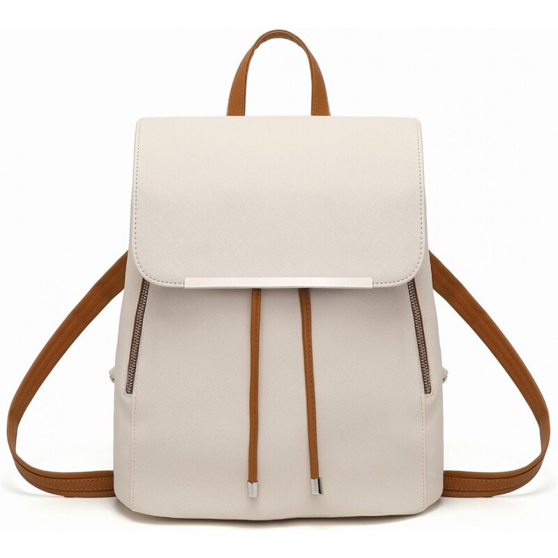 Konofactory Béžový elegantný kožený batoh „Majestic“ 48912249