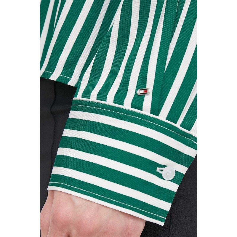 Blúzka Tommy Hilfiger dámska,zelená farba,vzorovaná,WW0WW41387